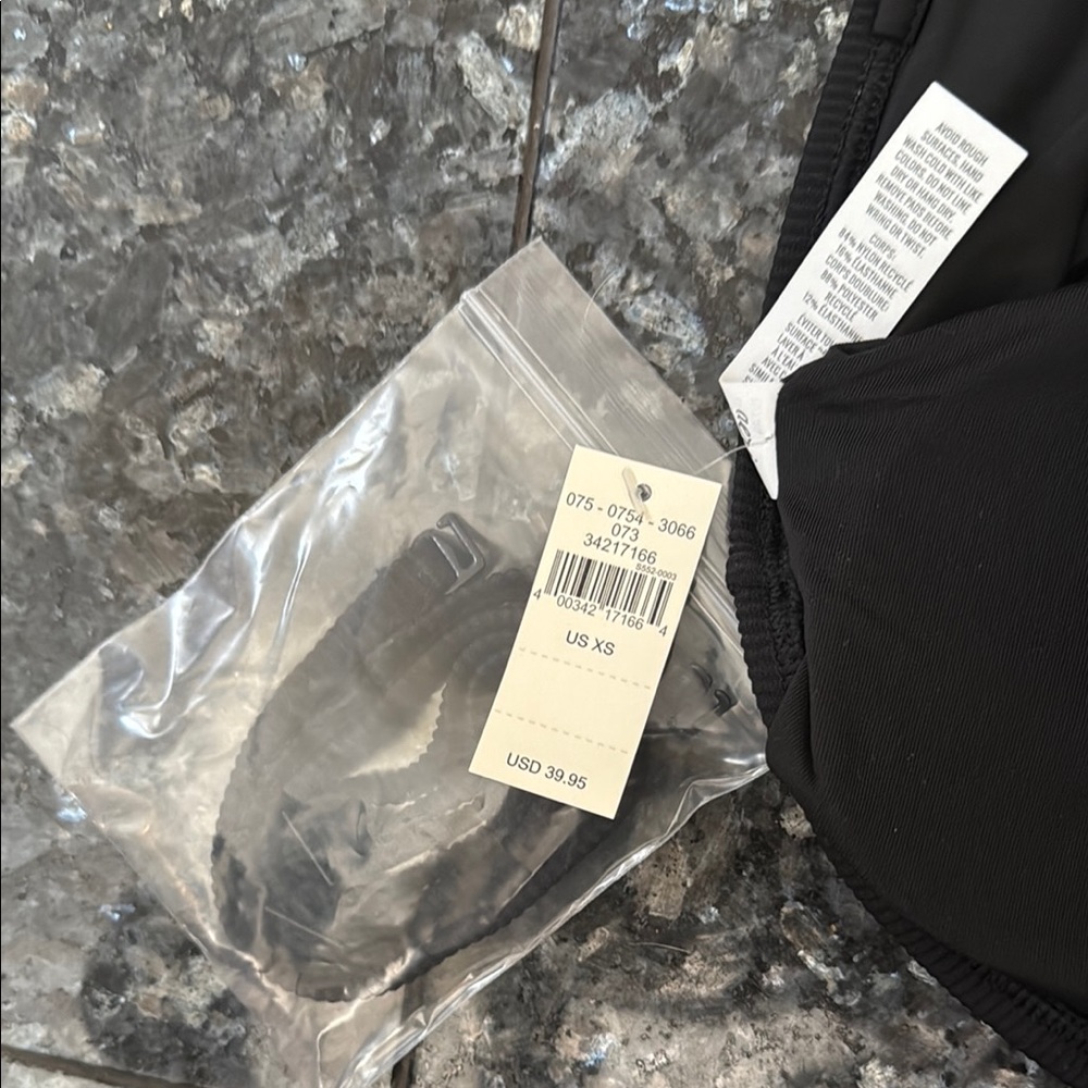 Aerie Black Ribbed Bandeau Swim Top - Picture 3 of 4